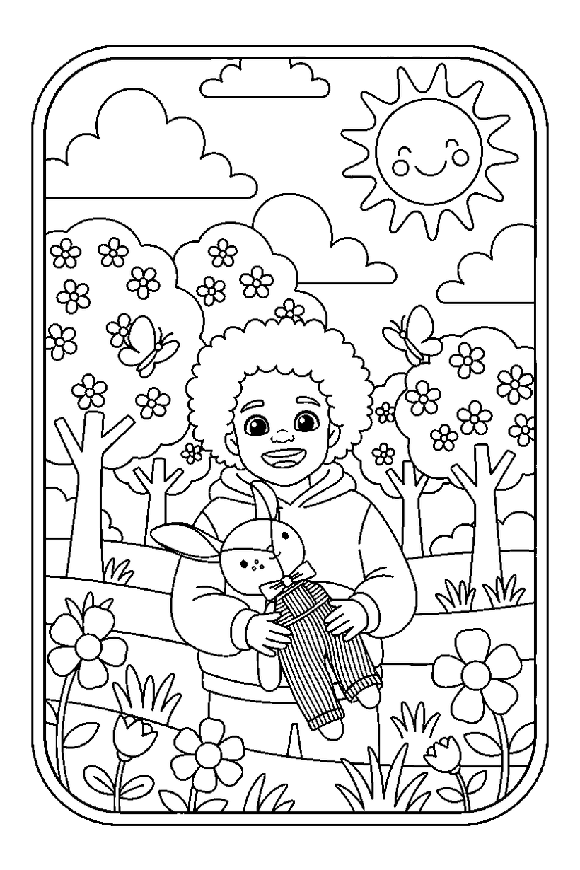 Lente kleurplaat om in te kleuren